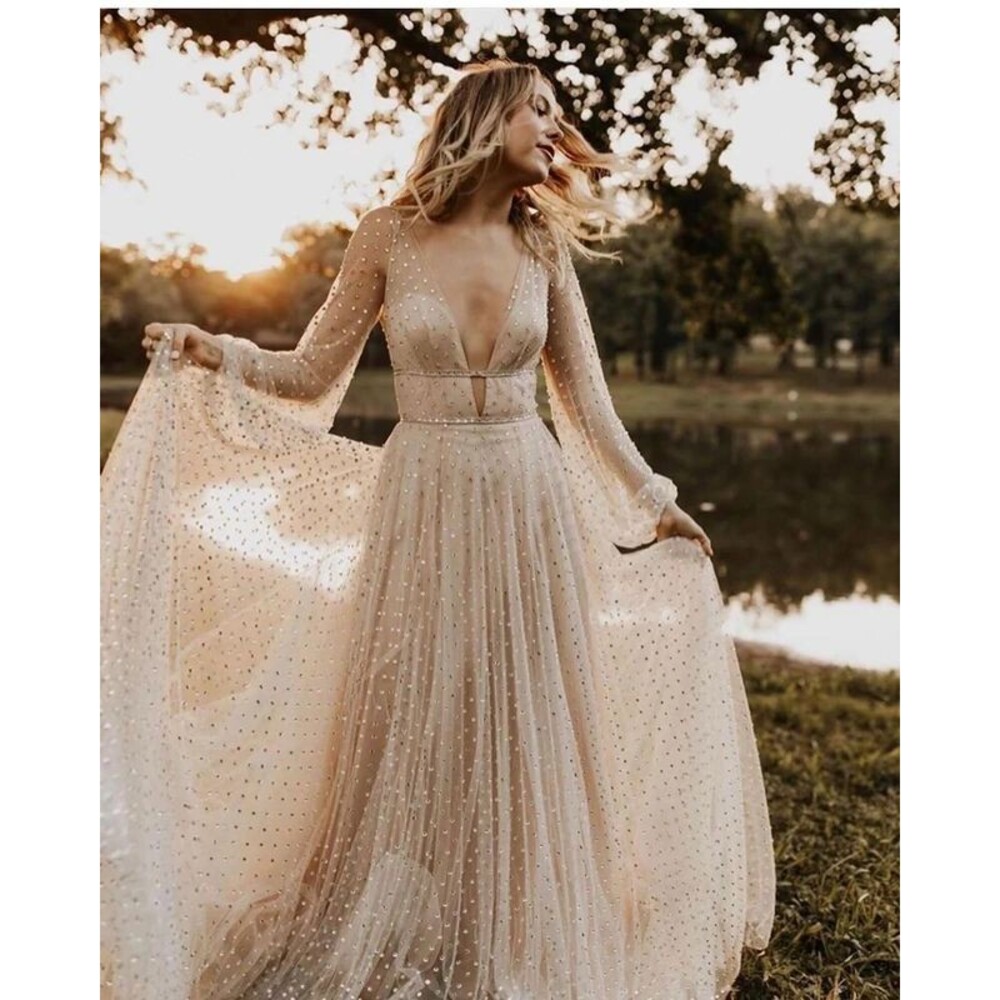 Willowby by Watters Lunella Wedding Dress, Size 8, Ivory/Nude, Fully Lined